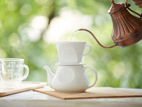 Kalita HASAMI & Kalita HA101#01010 Coffee Dripper, Porcelain Hasami Ware for 1-2 People...