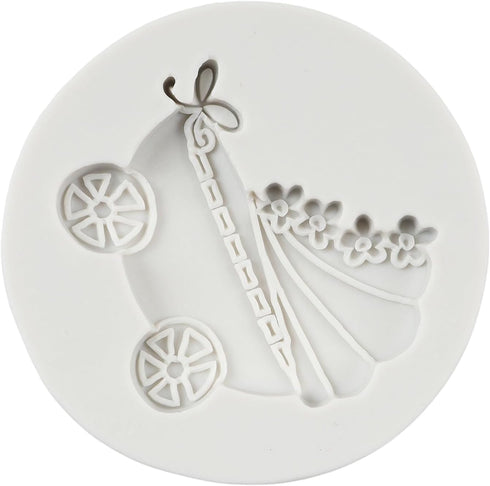 Baby Stroller Chocolate Silicone Molds Baby Shower Cake Decorating Fondant Molds For Cupcake Topper Chocolate Candy Sugar Craft Gum Paste Polymer ...