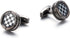 Classic Square Cufflinks for Men, Plaid Cufflinks, Black White Round Cuff Links, Checkered Cufflinks French Cufflinks, Brass Rivets for Tuxedo and...