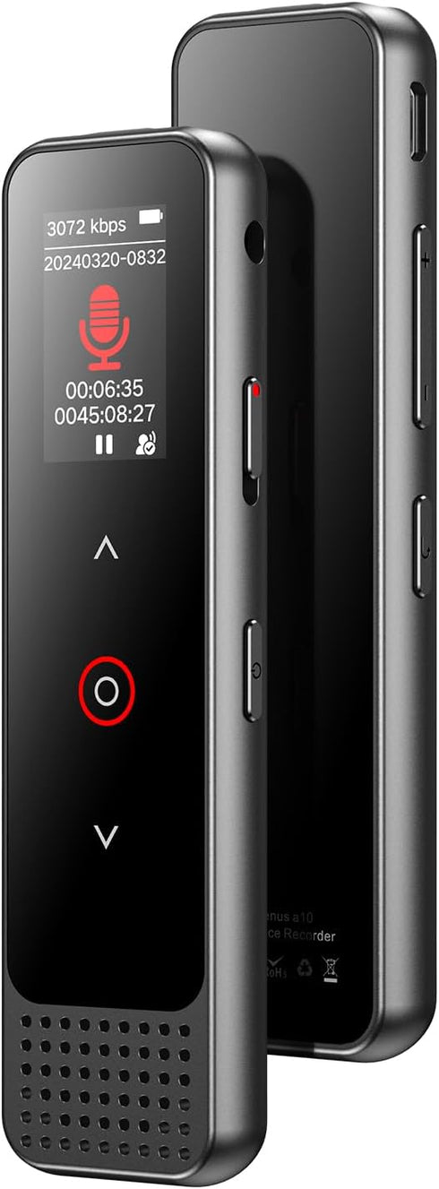 128GB Voice Recorder with Playback, Small Voice Activated Recording Device for Lectures & Meetings, Bluetooth Noise Cancelling Audio Recorder Devi...