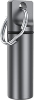 Small Pocket Pill Box Keychain, Aluminium Alloy Portable Mini Pill Organizer Case Container for Purse, Waterproof Metal Pill Holder Medicine Bottl...