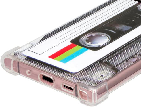 Case for Galaxy Note 20 Ultra with Reinforced Corners TPU Soft Bumper Retro Cassette Tape Case + Camera Lens Protector...
