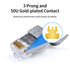 10 Pack Cat7 Cat6A Pass Through Shielded RJ45 Connector Modular Network 50? Gold-Plated Plug for Cat 6, Cat 6A, Cat 7 and Cat 8 with Strain Relief...