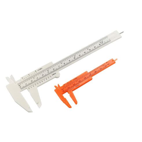 uxcell Vernier Caliper 80mm 150mm Mini Double Scale Plastic Ruler Measuring Tool White Orange 1 Set...