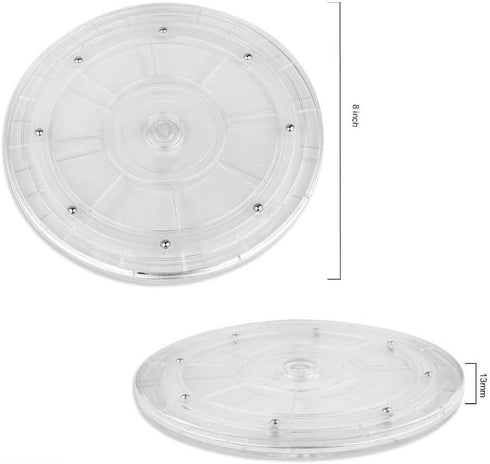 Heavy Duty Lazy Susan Turntable Organizer Acrylic 8 Inch Organizers for Kitchen Corner Cabinets Spice Rack Cake Decorating TV Laptop Computer Moni...