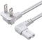 Universal 2 Prong Angled 18 AWG Power Cord - NEMA 1-15P to IEC320 C7 Figure 8 Shotgun Connector AC Power Supply Cable Wire Socket Plug Jack for PS...