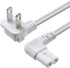 Universal 2 Prong Angled 18 AWG Power Cord - NEMA 1-15P to IEC320 C7 Figure 8 Shotgun Connector AC Power Supply Cable Wire Socket Plug Jack for PS...