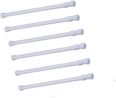 Cupboard Bars Tension Rods, 6 Pack Spring Tensions Rods 7-10.6 Inch Steel Adjustable Tension Curtain Rod Closet Rod Window Rods...
