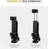 K&F Concept Phone Tripod Mount, Universal Smartphone Adapter with 2 Cold Shoe Mount, Adjustable Cellphone Holder for Horizontal and Vertical Shoot...