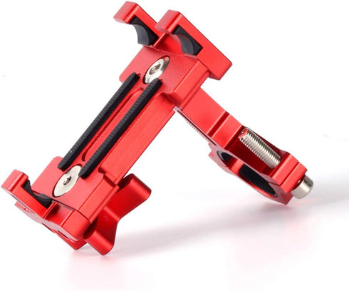 Motorcycle Bike Phone Mount Holder, Aluminum Bicycle Holder for Cell Phone 360° Rotation Bike Handlebar Phone Cradle, Compatible with Smartphones ...