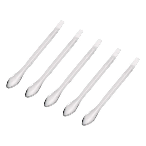 uxcell Micro Scoop 105mm Stainless Steel Reagent Sampling Lab Spoon Spatulas for Laboratory 5Pcs...