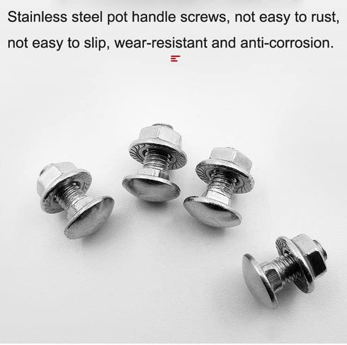 4 Pack Stock Pot Handle Screws SaucePan Grip Mount Screw M6x16mm Repair Fixing Lock Bolt Replacement for Wok Soup Pots Nonstick Stockpot Frying Pa...