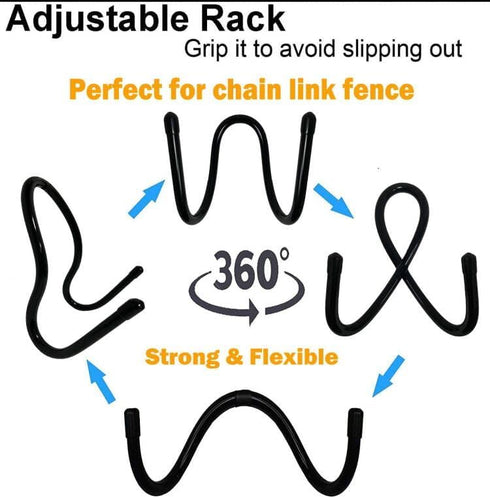 4 Pack Chain Link Fence Hangers, (Upgraded) Fence Hooks - Hanging More Pool Equipment - to Hold Poles,Pool Brush,Leaf Rakes,nets,Hoses,Pool Vacuum...