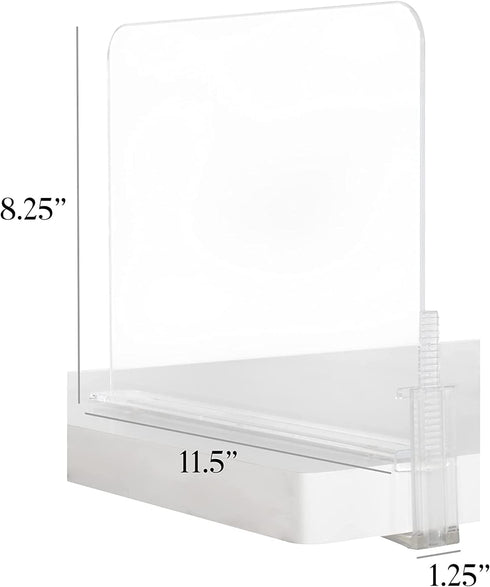 Richards Homewares Acrylic Shelf dividers 2 Pack- Closet Organizer and Storage for Purses, Sweaters, Clothes or Books - Clear Separators for Bedro...