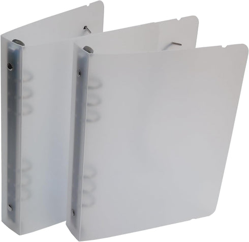 Plastic Round Ring Binders PVC Binder Covers Loose Leaf Binder Protector Refillable Notebook (A5,with Rubber Band 2 pack)...