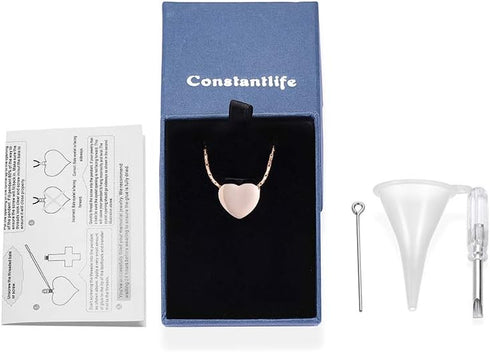 constantlife Cremation Jewelry for Ashes - Heart Pendant Memorial Urn Necklace Ashes Holder Stainless Steel Personalized Customization Keepsake...