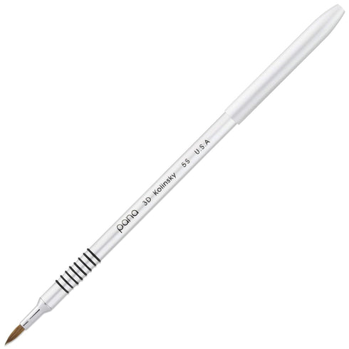 PANA 3D Kolinsky Acrylic Nail Art Sculpture Brush with Silver Metal Non-Slip Grip Handle for Manicures 3D Nail Art Flower Designs (Size #5)...