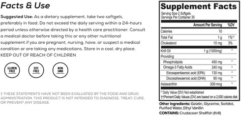 ONNIT Antarctic Krill Oil - 1000mg Per Serving - No Fishy Smell or Taste - Packed with Omega-3s, EPA, DHA, Astaxanthin & Phospholipids - Supports ...