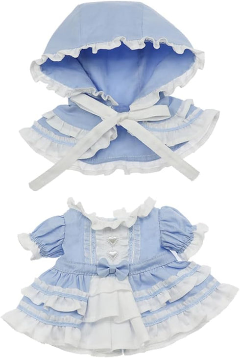 niannyyhouse Dresses Ponchos Gown Outfit 20cm 8in Plush Doll Clothes Dress Up (Blue)...