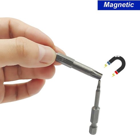 12 Pcs Torx Head Screwdriver Bit Set + 2 Sizes Magnetic Drill Bit Extension Holder, 1/4" Hex Shank S2 Security Tamper Proof Screw Driver Kit Tools...