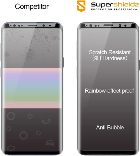 Supershieldz (2 Pack) Designed for Samsung (Galaxy S9 Plus) Tempered Glass Screen Protector with (Easy Installation Tray) Anti Scratch, Bubble Fre...