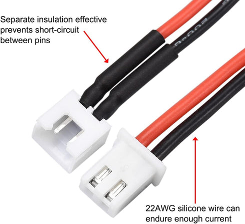 uxcell 1S Balance Plug Extension Wire 10CM 5pcs for Lipo Battery Balance Charging 22AWG...