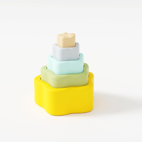 Soft Silicone Stacking Toys for Toddlers 1-3 Star Shaped Stacking Toy Engaging Montessori Toys Educational Set for Babies and Toddlers Nesting Toy...