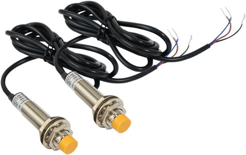 2Pcs M12 Inductive Proximity Sensor, NPN NO Proximity Switch, DC 6V-36V 4mm Normally Open Antivibration Proximity Sensor Reverse Power Protection,...
