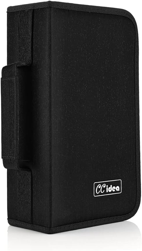 CCidea CD Case DVD Storage Holder, 128 Capacity DVD Cases Organizer CD Plastic Protective Carrying Binder,Portable Cd Wallet for Home Travel (Blac...