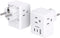 2 Pack Germany France Travel Plug Adapter with 3 Outlets 1 USBA 2 USB C, One Beat Type E/F International Power Adapter, Travel Essentials US to Eu...