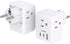 2 Pack Germany France Travel Plug Adapter with 3 Outlets 1 USBA 2 USB C, One Beat Type E/F International Power Adapter, Travel Essentials US to Eu...
