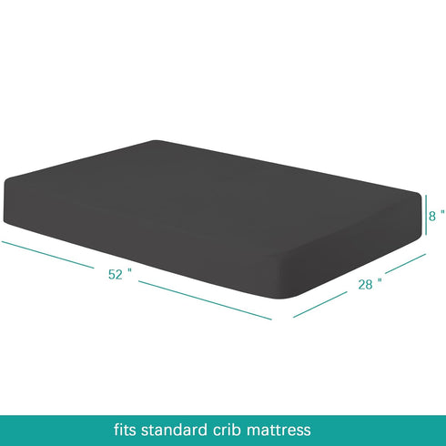 Biloban Crib Sheets Fitted, 2 Pack Crib Sheet Fits for Standard Crib Mattress, Neutral Toddler Bed Sheets for Baby Boys and Girl, Black, 52”X 28”...