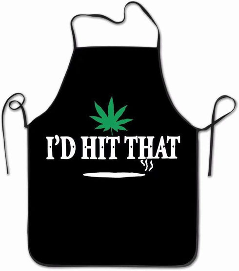 Kitchen Apron I'd Hit That Marijuana Pot Weed Stoner Apron for Baking, Crafting, Gardening, Cooking...