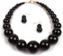 HSQYJ Simple Large Big Simulated Pearl Statement Necklace Earring Set Faux Big Pearl Choker Drop Dangle Hook Earring Fashion Costume Jewelry for G...