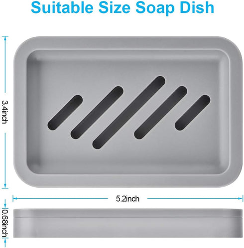 2PCS Draining Soap Dishes, Dishwashing Sponge Soap Holder with Water Tray, Keep The Place Dry, Easy to Clean Soap Cases, Suitable for Kitchen, Bat...