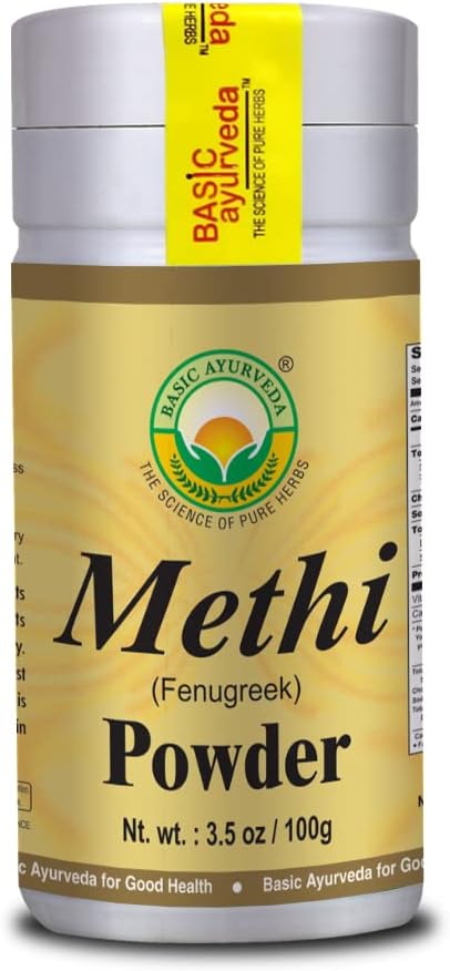 Basic Ayurveda Fenugreek Seeds Powder | Natural & Organic Methi Powder | Ayurvedic Spice | 3.53 Oz (100g)...