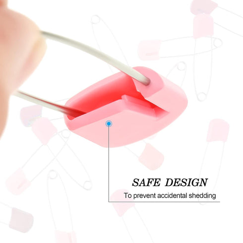 50 Pieces Diaper Pins Safety 2.2 Inch Plastic Head Cloth Diaper Nappy Pins with Locking Closures Stainless Steel with Velvet Bag(Pink)...