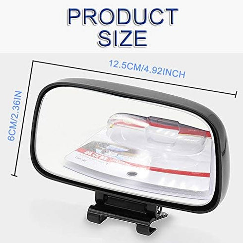 JONMON Blind Spot Mirror - 1 Pack Adjustable 360 Degree Rotation Car Auxiliary Convex Wide Angle Mirror Snap Way Clip On Side Rearview Mirror Univ...