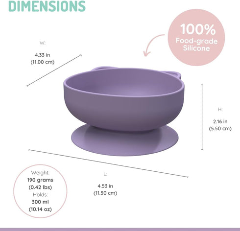 melii Silicone Suction Bowls for Babies and Toddlers, Cat, 10.1 oz - 2 Pack, 100% Food Grade Silicone, Animal Shaped, BPA Free, Dishwasher & Micro...