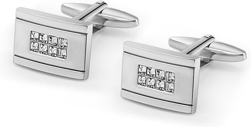 Mr.Van Swarovski Crystal Cufflinks Rectangle Cuff Links Set for Men Wedding Party...