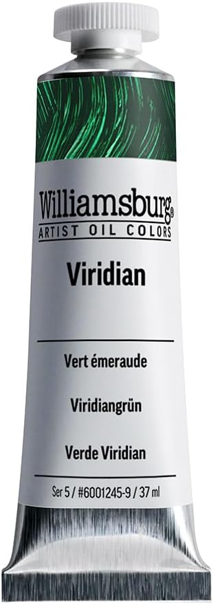 Williamsburg Artist Oil Colors by GOLDEN, Viridian, 37 ml tube, Professional Oil Paint, Semi-Transparent...