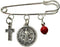 Religious Brooch with Murano Gel Beads and Charms - Silverplated - Gift for Birthdays, Valentine's, Christmas, Mother's Day, Comes in Gift Box wit...