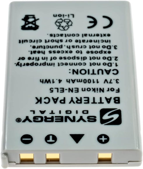 Synergy Digital Digital Camera Batteries, Compatible with Nikon EN-EL5, ENEL5, 25625 Digital Camera Batteries (li-ion, 3.7V, 1100 mAh), Set of 2...