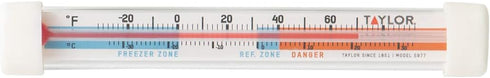 Taylor Kitchen Refrigerator/Freezer Kitchen Thermometer with Magnified Lens, Stainless Steel...
