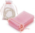 HRX Package 100pcs Blush Pink Organza Gift Bags, 4 x 6 inch Candy Mesh Drawstring Bags Jewelry Pouches for Christmas Wedding Baby Shower Party...