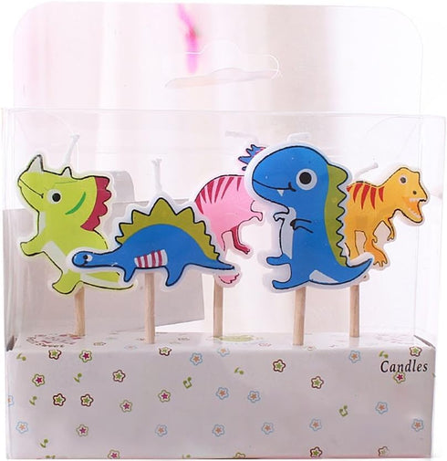 Ornerx Dinosaur Themed Birthday Cake Candles Pack of 5...