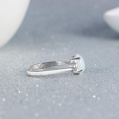 LTCXCXCD Couple Ring Female Opal Color Fashion Jewelry Ring Art Deco Halo Oval Wedding Engagement Ring Round Cubic Zirconia (10)...