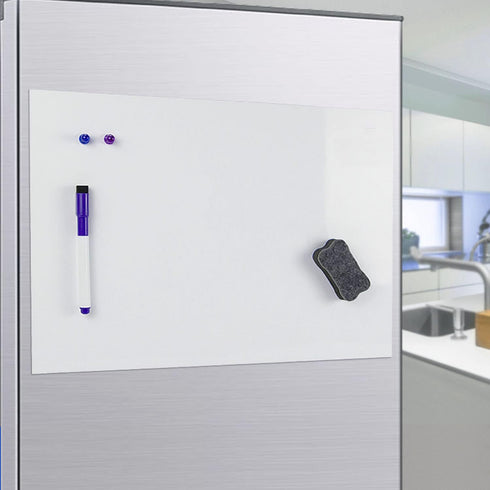 12 x 8 Inch Magnetic White Dry Erase Board for Fridge, A4 Small Chalkboard Magnet White Board Refrigerator Whiteboard Sheet with 3 Markers and Big...