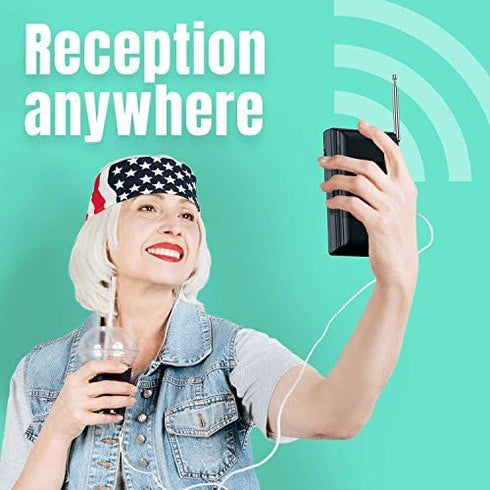 AM FM Battery Operated Portable Pocket Radio - Best Reception and Longest Lasting. AM FM Compact Transistor Radios Player Operated by 2 AA Battery...