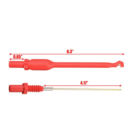 ZB-T12S Automotive Wire Piercing Probe Wire Piercing Clip Puncture WireBack Probe Pins Red Black 160 * 16mm?Use for 4mm Banana Extended Test Cable...